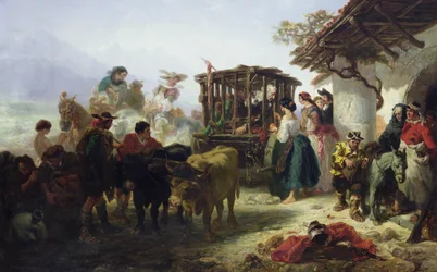 Don Quijote in einem Käfig